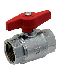 Brass ball valve - F/F - Industial series - Full bore - Butterfly red handle