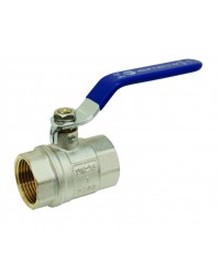 Brass ball valve - F / F - ''Etoile'' series - Standard bore - Flat blue steel handle