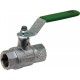 Brass ball valve - F / F - "Green series" - Flat steel handle
