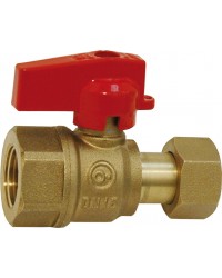 Ball valve for manifold - Female / Swivel nut - Red handle