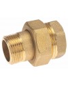 Brass Union - M/F - 3 pieces - Sphero conical gasket + O-Ring