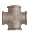 Equal Cross beaded - F/F/F/F - Galvanized Cast Iron