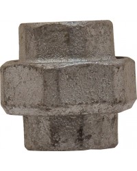 Union Femelle / Femelle - 3 pièces - Joint plat - Fonte galvanisée