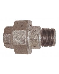 Union Mâle / Femelle - 3 pièces - Joint conique - Fonte galvanisée