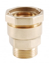 Straight brass coupling - PE / Male