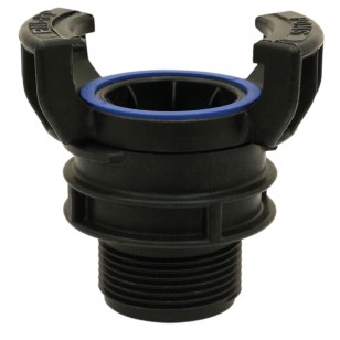 Polypropylene Guillemin coupling - Male threaded with locking ring