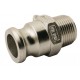 Male adaptor - Type F - 316 stainless steel