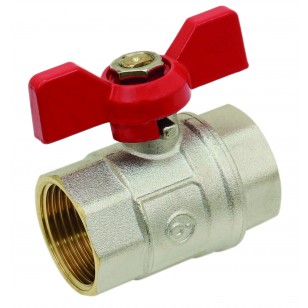 Brass ball valve - F / F - ''Etoile'' series- Standard bore - Butterfly red handle