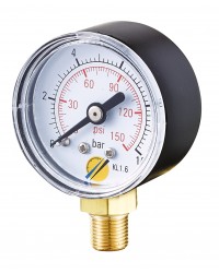 Pressure gauge - ABS casing - Class 1.6 - Conical brass Vertical fitting 1/8G - Ø 40