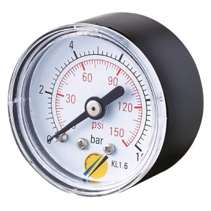 Pressure gauge - ABS casing - Class 1,6 - Conical brass Axial fitting 1/8G - Ø 40