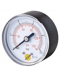 Pressure gauge - ABS casing - Class 1.6 - Conical brass axial fitting 1/4G - Ø 50