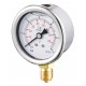 Pressure gauge - Stainless steel casing - Class 1.6 - Brass vertical fitting 1/4''G - Ø 50 - Glycerine