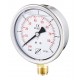 Industrial Pressure gauge - Stainless steel casing - Class 1.6 - Brass radial fitting 1/2''G - Ø 100 - Glycerine