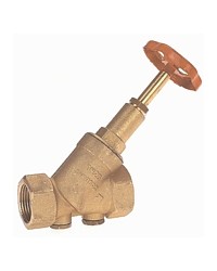 Inclined foot valve with check spring
