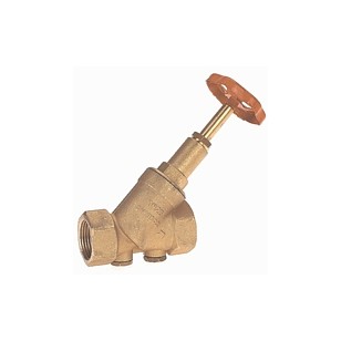 Inclined foot valve with check spring