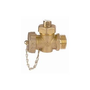 Packed plug valve - Male / Female - With PVC cap and chain