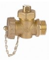 Packed plug valve - Male / Female - With PVC cap and chain