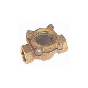 Brass sight flow indicator with fixed fins - F / F