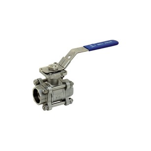 Stainless steel ball valve - 3 pieces - Full Bore - Socket welding - ISO 5211 platinum
