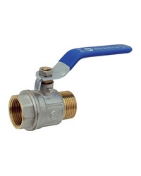 Brass ball valve - M / F - ''Etoile'' series - Standard bore - Flat blue steel handle
