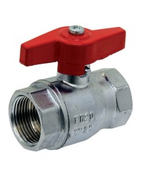 Brass ball valve - F/F - ''Normal series" - Full bore - Butterfly red handle