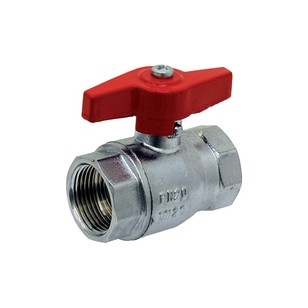 Brass ball valve - F/F - ''Normal series" - Full bore - Butterfly red handle