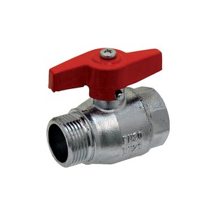 Brass ball valve - M/F - '' Normal series '' - Full bore - Butterfly red handle