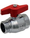 Brass ball valve - M/F - '' Normal series '' - Full bore - Butterfly red handle
