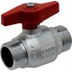 Brass ball valve - M/M - '' Normal series '' - Full bore - Butterfly red handle