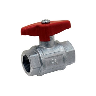 Brass ball valve - F/F - Industrial series - Full bore - Butterfly red handle