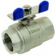 Monobloc stainless steel ball valve F/F 2 pieces - Full bore - Butterfly handle