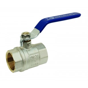 Brass ball valve - F / F - ''Etoile'' series - Standard bore - Flat blue steel handle