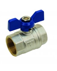 Brass ball valve - F / F - ''Etoile'' series - Standard bore - Butterfly blue handle