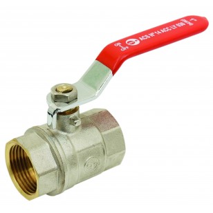 Brass ball valve - F / F - ''Etoile'' series- Standard bore - Flat red stainless steel handle