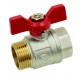Brass ball valve - M / F - ''Etoile'' series - Standard bore - Butterfly red handle