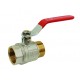Brass ball valve - F / F - ''Etoile'' series - Standard bore - Flat red stainless steel handle