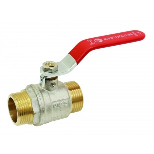 Brass ball valve - M / M - ''Etoile'' series - Standard bore - Flat red steel handle