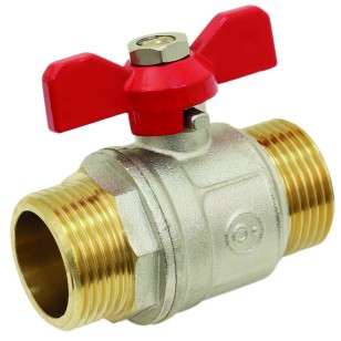 Brass ball valve - M / M - ''Etoile'' series - Standard bore - Butterfly red handle