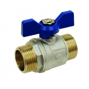 Brass ball valve - M / M - ''Etoile'' series - Standard bore - Butterfly blue handle