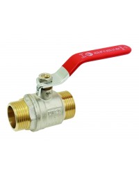 Brass ball valve - M / M - ''Etoile'' series - Standard bore - Flat red stainless steel handle