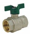 Brass ball valve - F/F - NF serie - Butterfly green aluminium handle