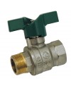Brass ball valve - M/F - NF serie - Butterfly green handle