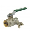 Brass purge ball valve - F/F - NF serie - Flat green steel handle