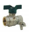 Brass purge ball valve - F/F - NF serie - Butterfly green handle