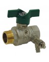 Brass purge ball valve - M/F - NF serie - Butterfly green handle