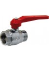 Brass ball valve - F/F - ''Normal series'' - Full bore - Red aluminium handle