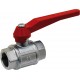 Brass ball valve - F/F - Industrial series - Full bore - Red aluminium handle