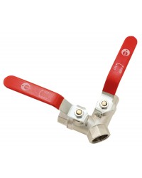 Female brass ball valve - ''Y series'' - Red steel handle