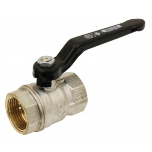 Brass ball valve - F/F - ''Normal Series"- Full bore - Black pressed steel handle