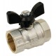 Brass ball valve - F / F - Full bore - "Normal series" - Butterfly black handle